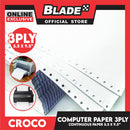 Croco Computer Forms 5.5X9 1/2'' (3PLY) 1Box Continuous Computer Paper Carbonless 3Ply 500 Sheets