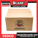 Croco Computer Forms 5.5x9 1/2'' (4PLY) 1Box Continuous Computer Paper Carbonless 4Ply 400 Sheets