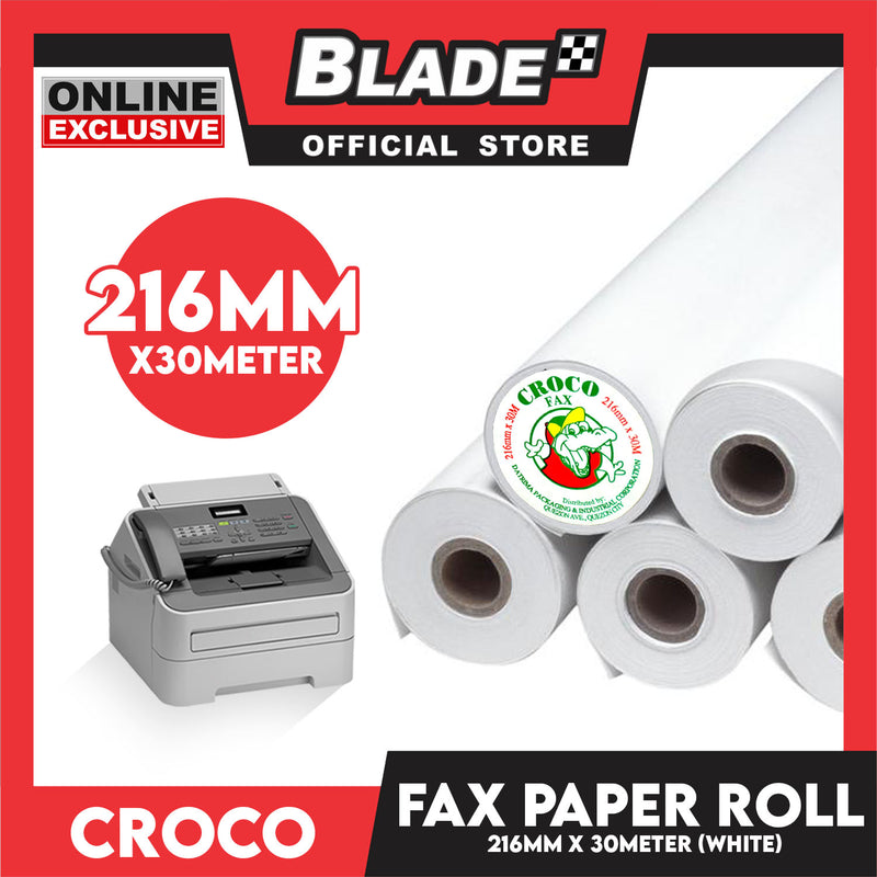 Croco Fax Paper Roll FPOO250 216MM x 30M (Black) for Fax Machine Refill