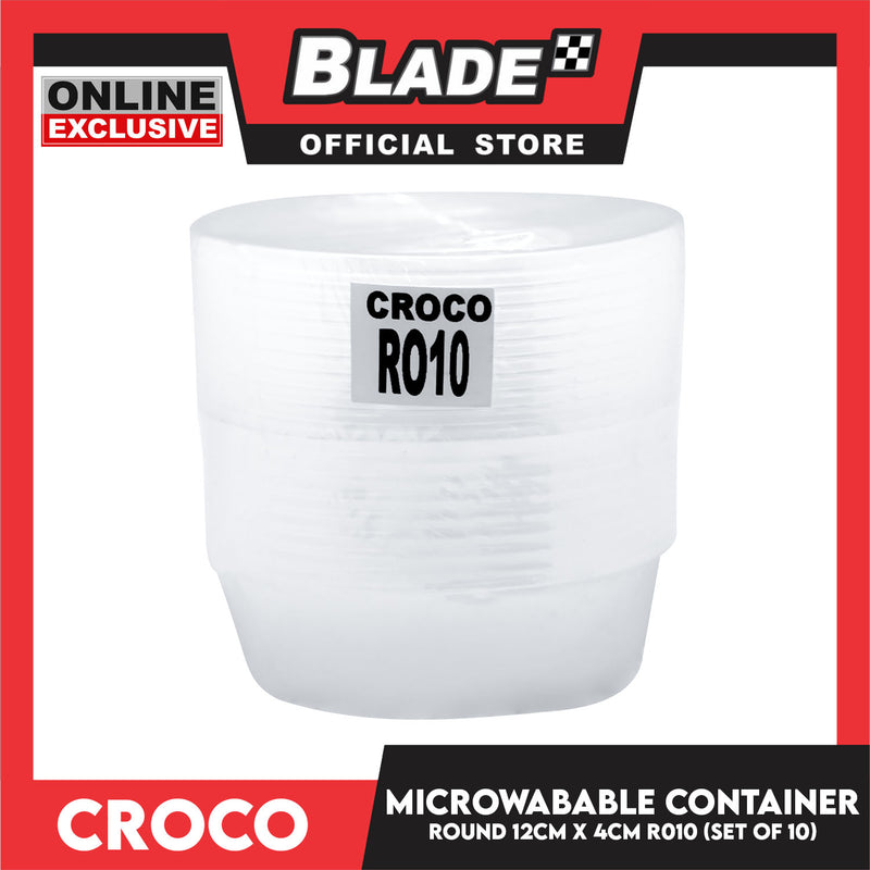 Croco Microwavable Container Round 12CMx4CM R010 (Set of 10)