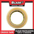 Croco Tape Clear Packaging Tape 2" x 100M (Clear) for Strong, Secure & Sticky Seal For Parcels & Boxes. Labeling Tape For Organization