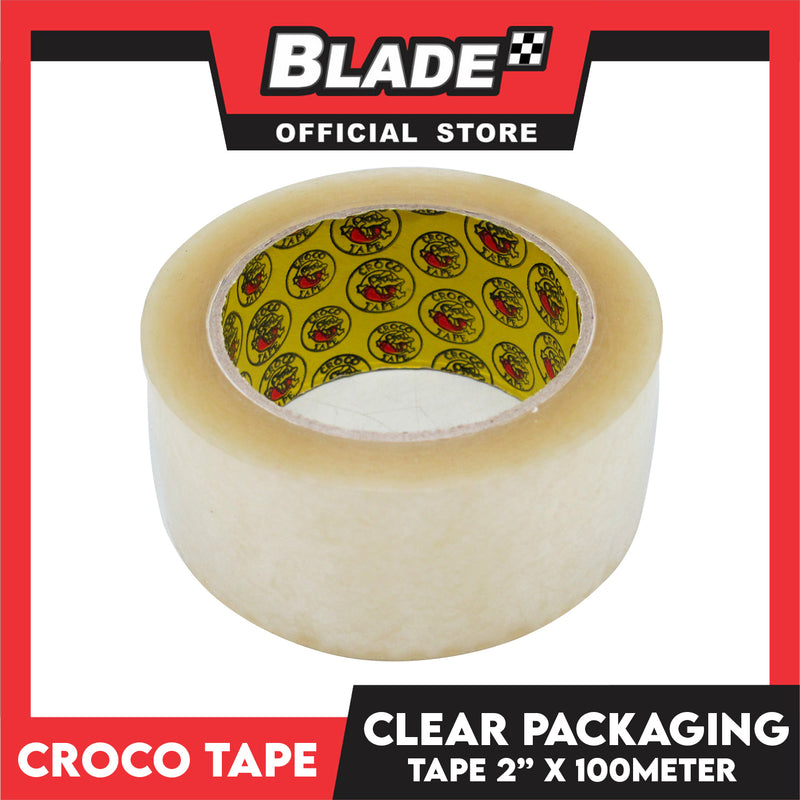 Croco Tape Clear Packaging Tape 2" x 100M (Clear) Bundle of 12