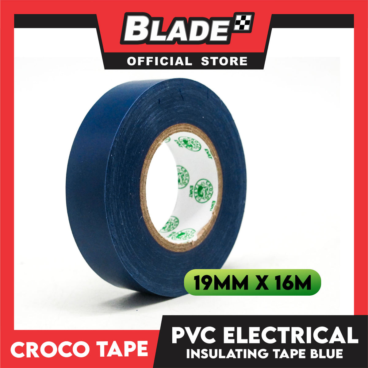 Croco Tape Flame Retardant PVC Electrical Insulating Tape 19mm x 16m (Blue)