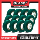 Croco Tape Flame Retardant PVC Electrical Insulating Tape 19mm x 16m Bundle of 12 (Green)
