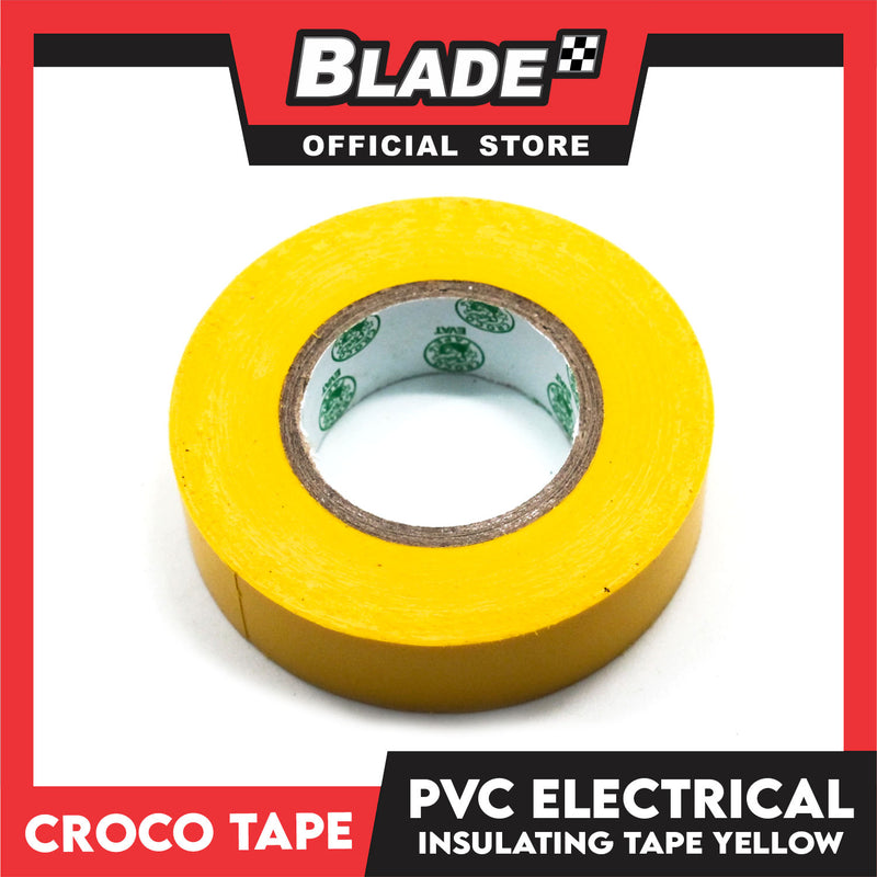 Croco Tape Flame Retardant PVC Electrical Insulating Tape 19mm x 16m (Yellow))