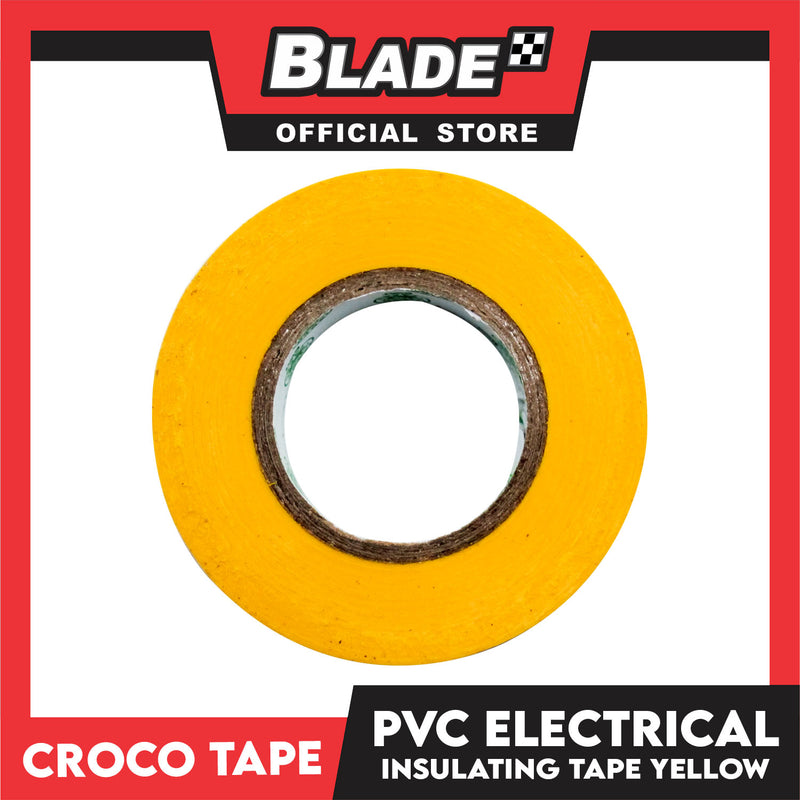 Croco Tape Flame Retardant PVC Electrical Insulating Tape 19mm x 16m Bundle of 12 (Yellow)