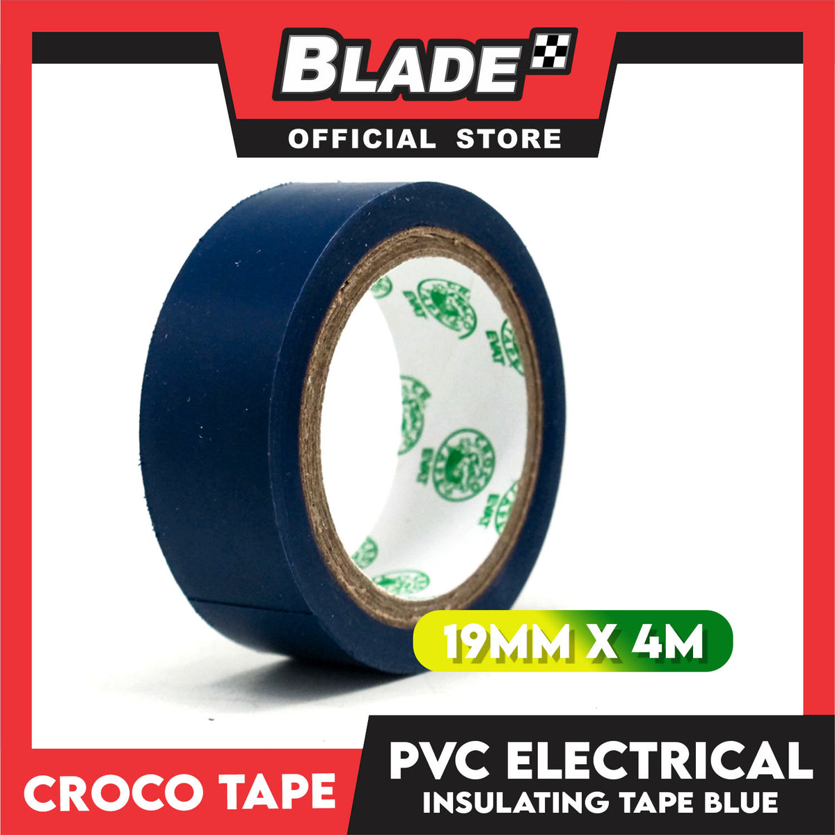 Croco Tape Flame Retardant PVC Electrical Insulating Tape 19mm x 4m (Blue)