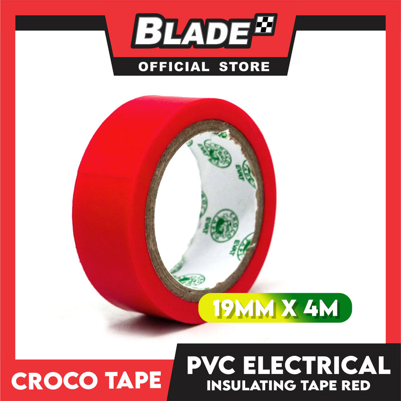 Croco Tape Flame Retardant PVC Electrical Insulating Tape 19mm x 4m (Red)