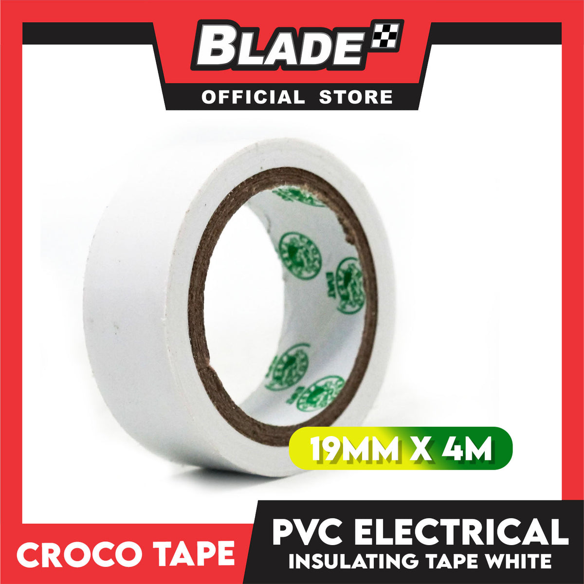 Croco Tape Flame Retardant PVC Electrical Insulating Tape 19mm x 4m (White)