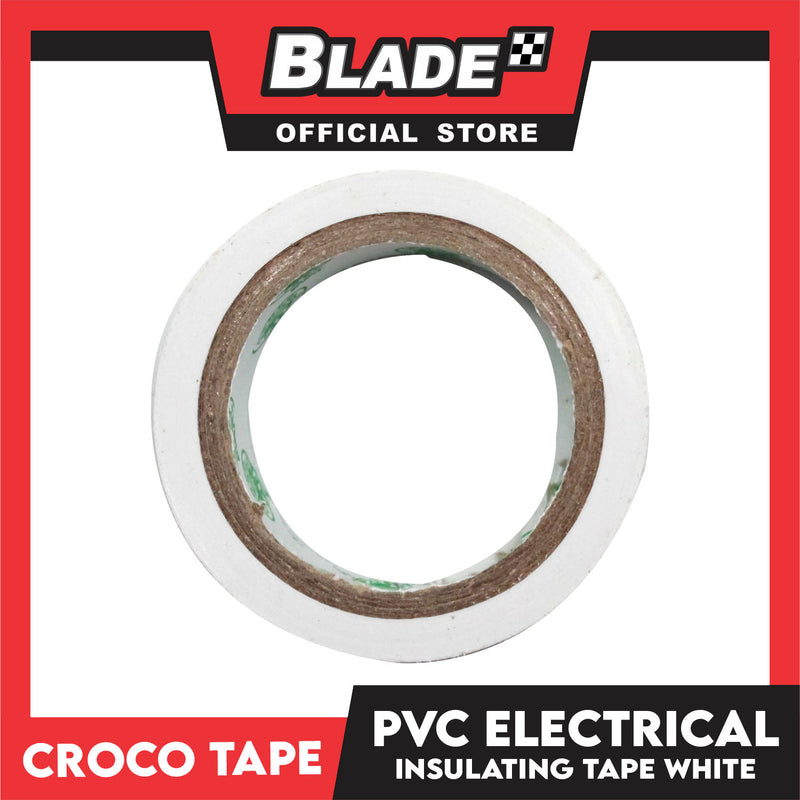 Croco Tape Flame Retardant PVC Electrical Insulating Tape 19mm x 4m (White)