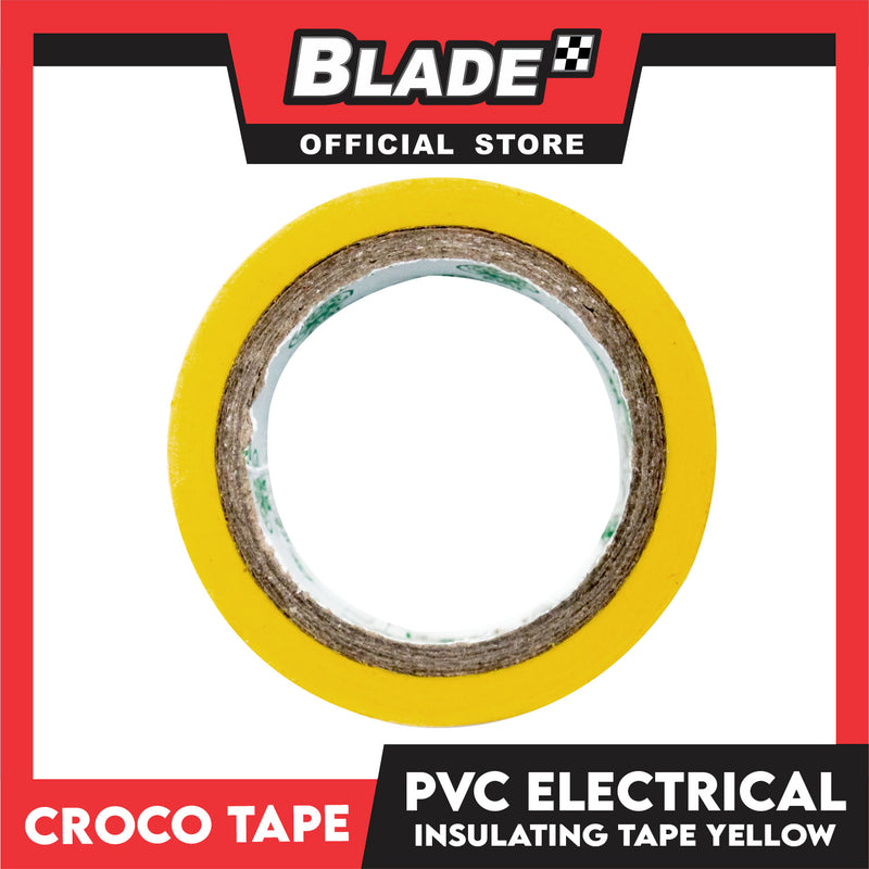 Croco Tape Flame Retardant PVC Electrical Insulating Tape 19mm x 4m (Yellow)
