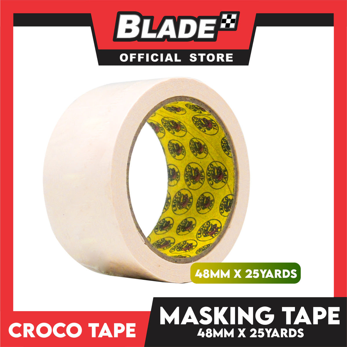 Croco Tape Masking Tape 48mm x 25yards (Beige) General Purpose for Home and Office use