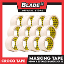 Croco Tape Masking Tape 48mm x 25yards (Beige) Bundle of 12 General Purpose for Home and Office use