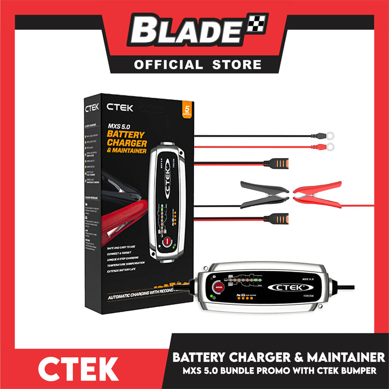 Ctek Battery Charger and Maintainer MXS 5.0 with Ctek Bumper 60 Special Bundle Promo!