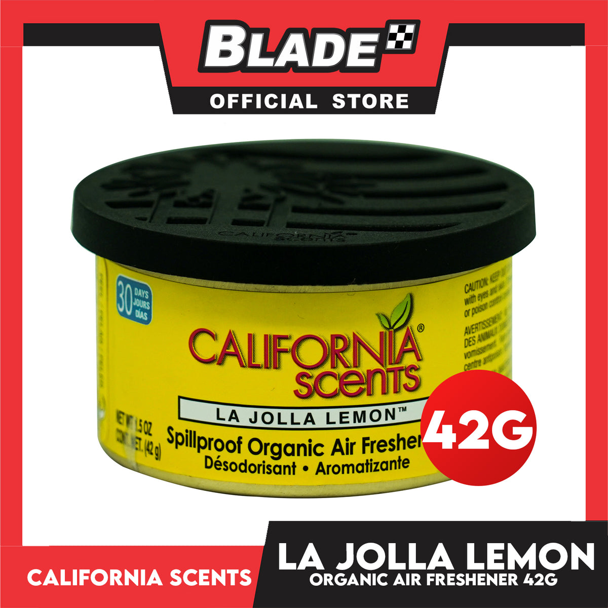 California Scents Organic Air Freshener (La Jolla Lemon) 42g