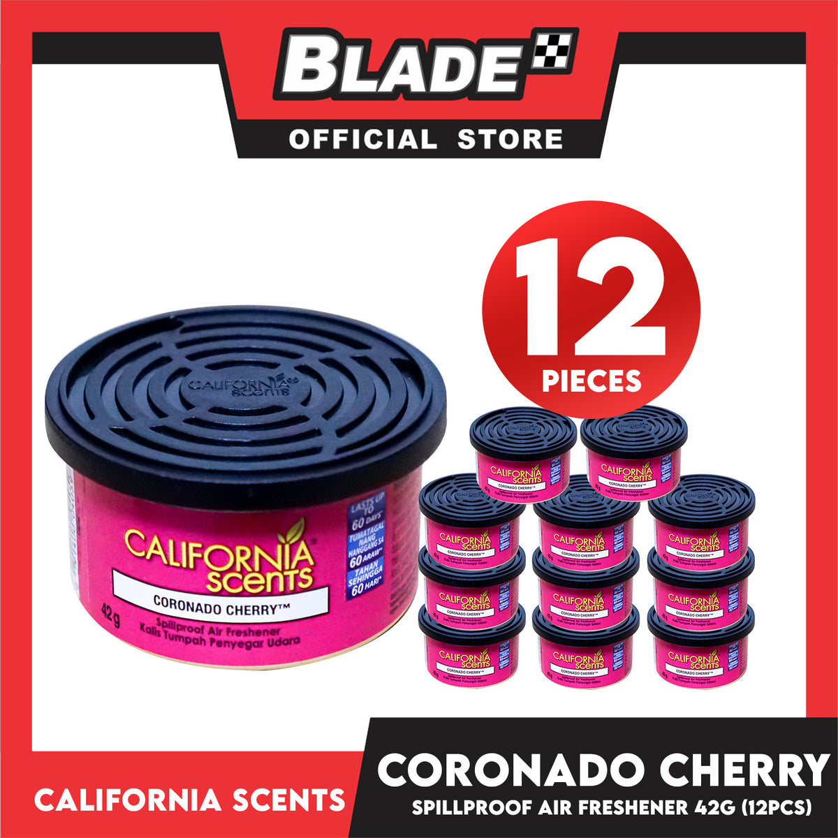 12pcs California Scents Organic Air Freshener 42g (Coronado Cherry)