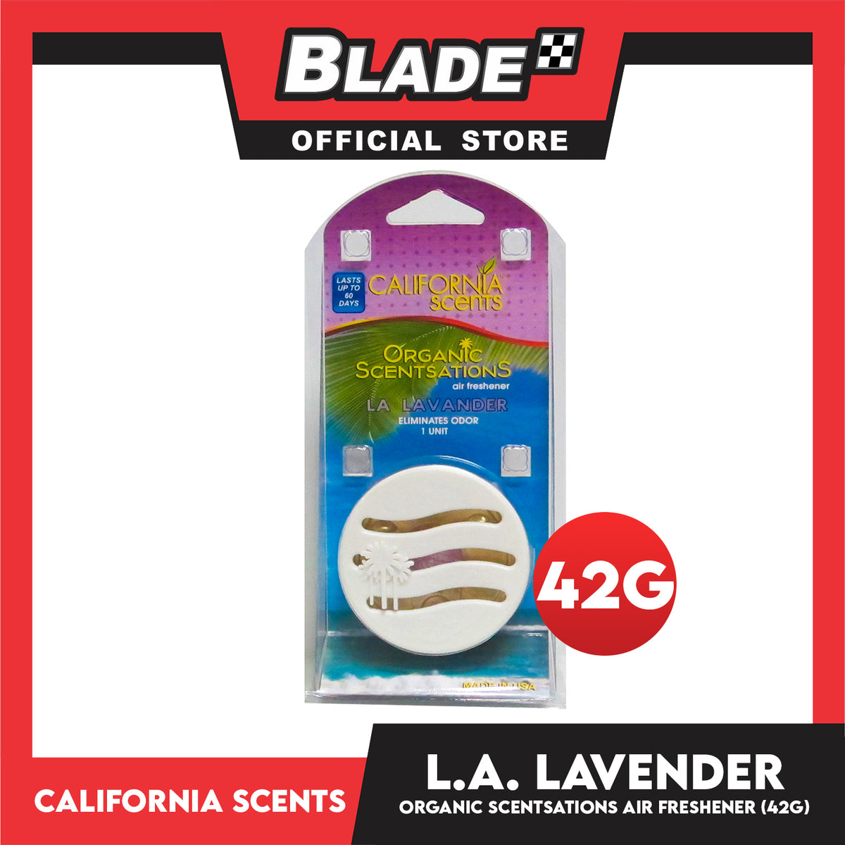 California Scents Organic Scent Sations Air Freshener L.A Lavender 42g