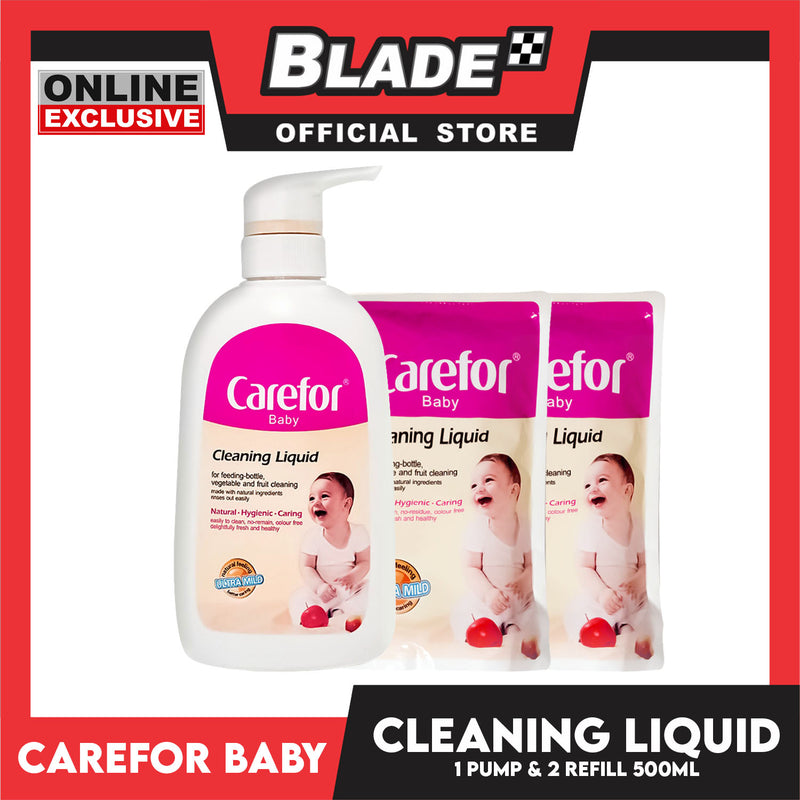 Carefor Baby Cleaning Liquid Pump with 2pcs Cleaning Refill 500ml (Set 2)