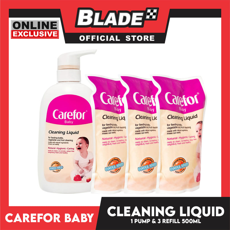 Carefor Baby Cleaning Liquid Pump with 3pcs Cleaning Refill 500ml (Set 3)