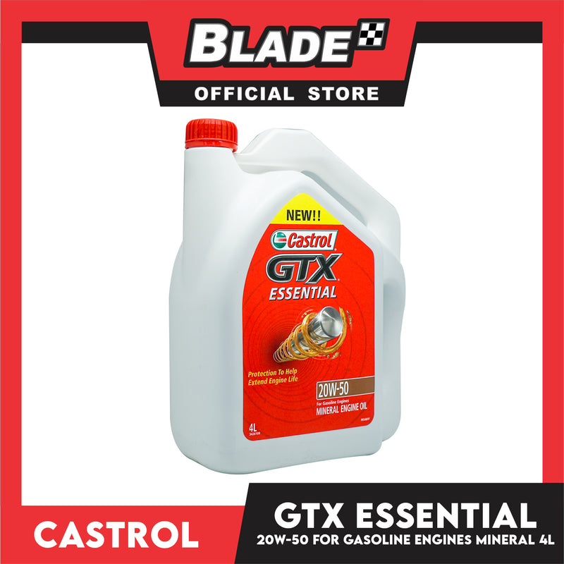 Castrol GTX Essential 20W-50 Mineral Engine Oil 4L for Gasoline Engine Oil