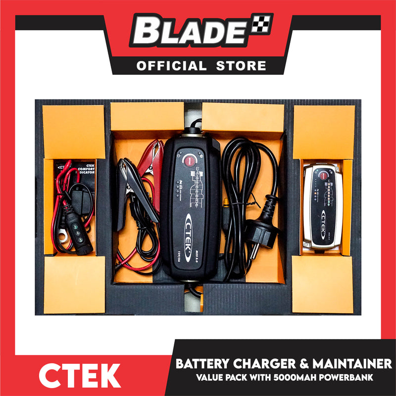 Ctek Battery Charger and Maintainer Value Pack 5000mAh Power Bank