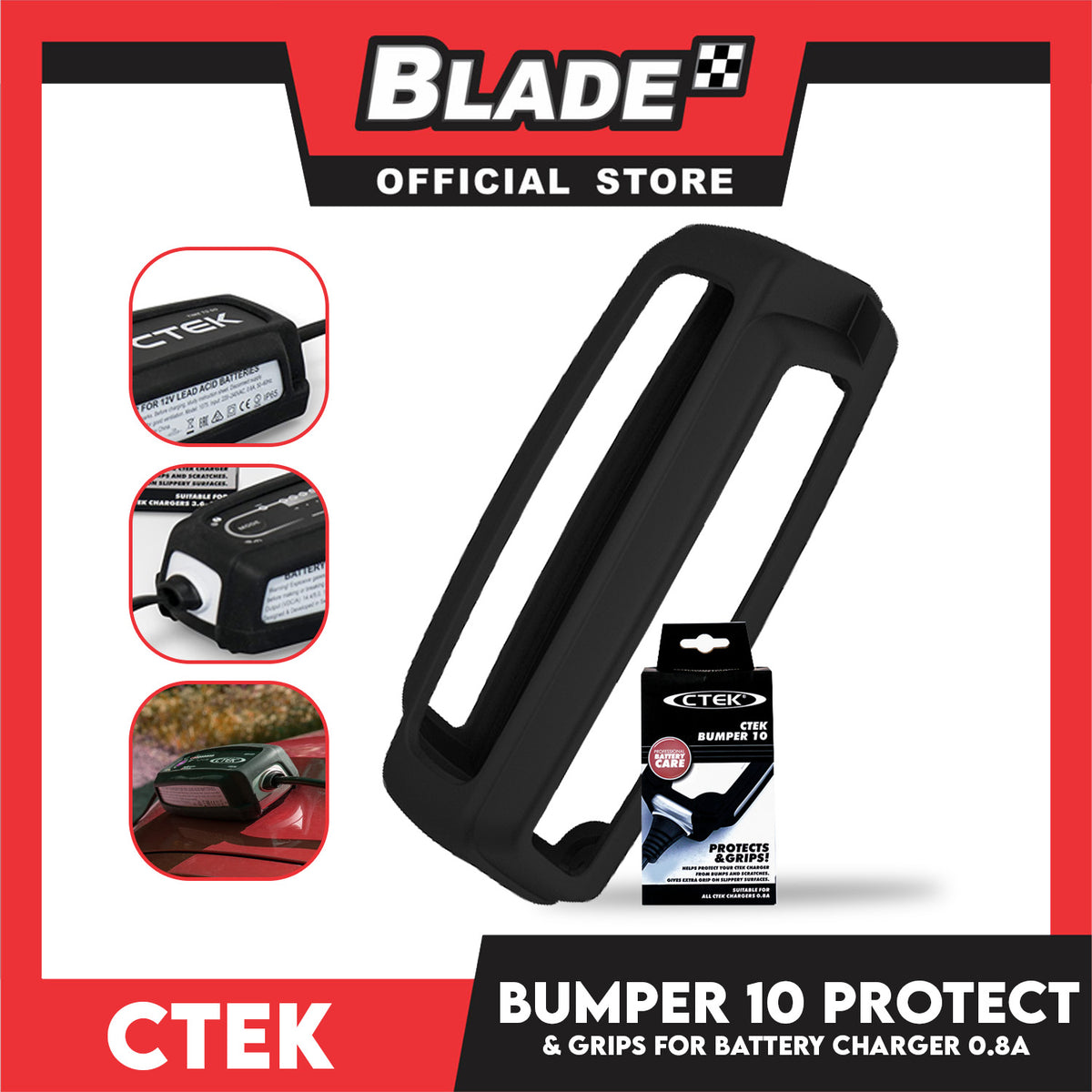 Ctek Bumper 10 Professional Battery Care Protects And Grips 40-057 Suitable for All Ctek Chargers 0.8A