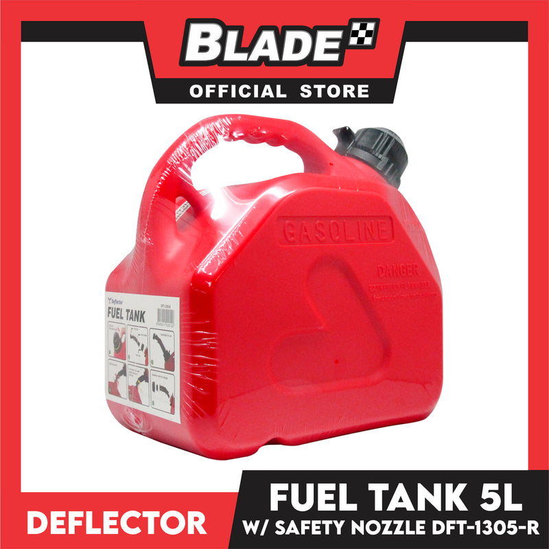Deflector Fuel Tank DFT-1305-R 5L (Red) used for Gasoline, Diesel, Kerosene, Engine Oil and Other Types of Fuels and Chemicals