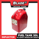 Deflector Fuel Tank with Anti-Child and Safety Nozzle DFT-2520-R 20L (Red) used for Gasoline, Diesel, Kerosene, Engine Oil