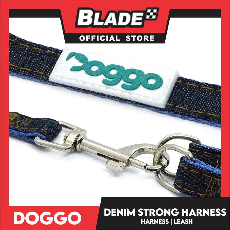 Doggo Denim Strong Harness Extra Small (Pink) Thick Leash and Straps for Your Dog