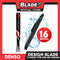 Denso Graphite Coating Wiper Blade U-Hook Type DDS-016 400mm/16'' for Honda BRV, Mobilio, Jazz, Hyundai Tucson, Accent, Toyota Avanza, Corolla Altis