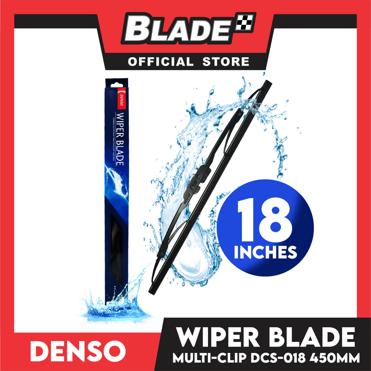 Denso Graphite Coating Wiper Blade Multi Adapter DCS-G018 450mm/18'' for Toyota Corolla, Camry, Land Cruiser, Honda Civic, City