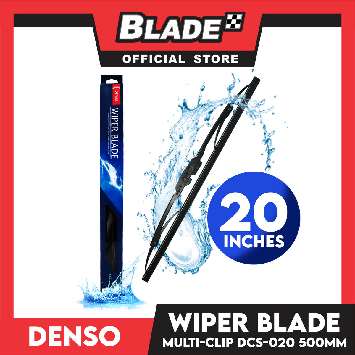 Denso Graphite Coating Wiper Blade Multi Adapter DCS-G020 500mm/20'' BMW E36, Ford Escape, Expedition, Honda Civic, Accord, Hyundai Elantra