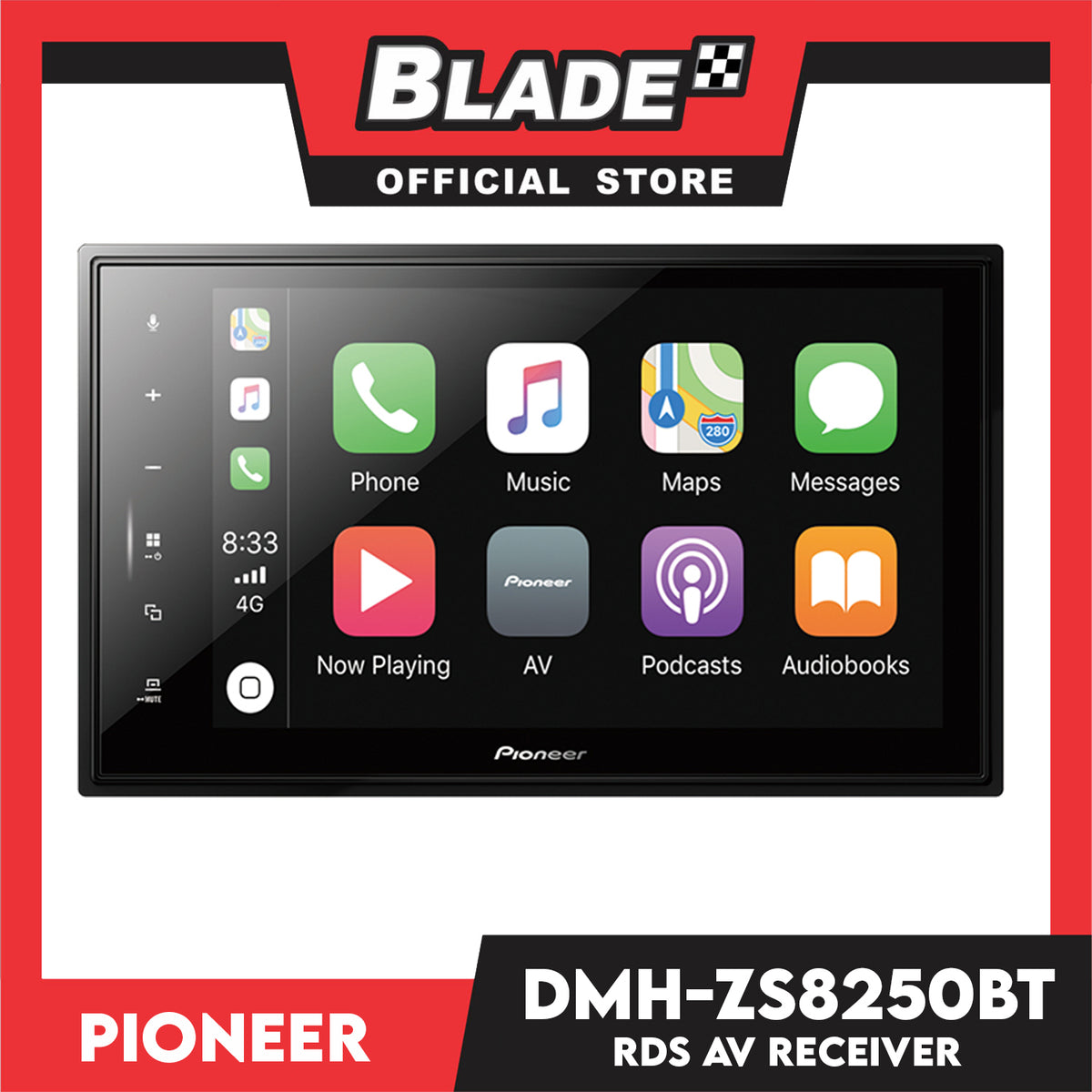 Pioneer DMH-ZS8250BT Separate Type Multimedia AV Receiver with 8'' WVGA Touchscreen Display