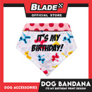 Pet Bandana Collar Scarf Reversible Its's My Birthday! Designs DB-CTN28M (Medium) Perfect Fit For Dogs And Cats, Breathable, Soft Lightweight Pet Bandana