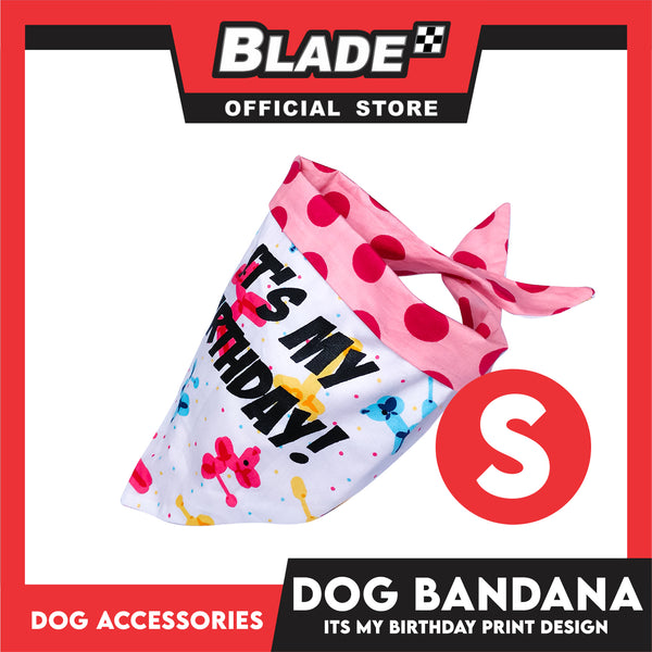 Pet Bandana Collar Scarf Reversible Its's My Birthday! Designs DB-CTN28S (Small) Perfect Fit For Dogs And Cats, Breathable, Soft Lightweight Pet Bandana