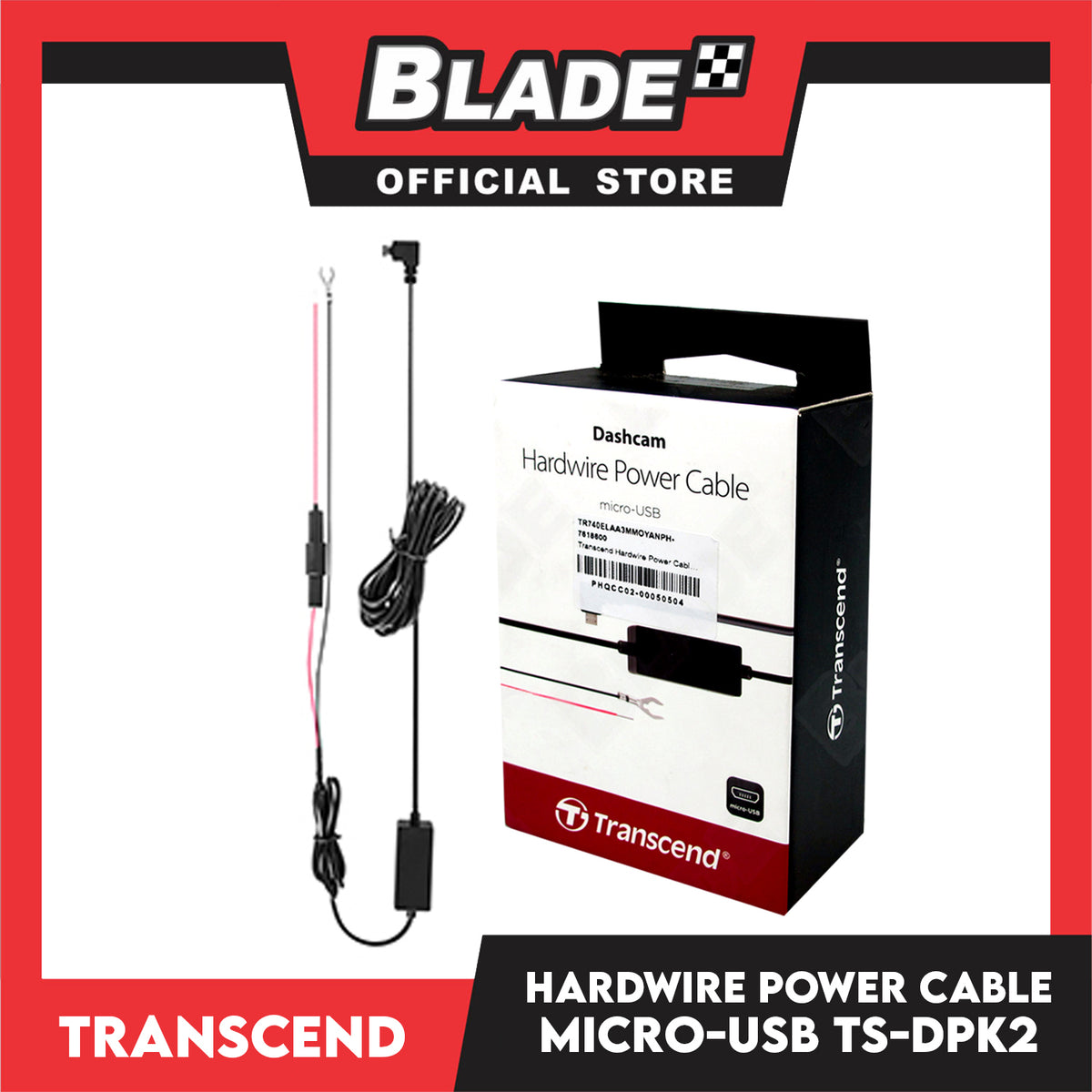 Transcend TS-DPK2 Micro-USB Hardwire Power Cable (Black)