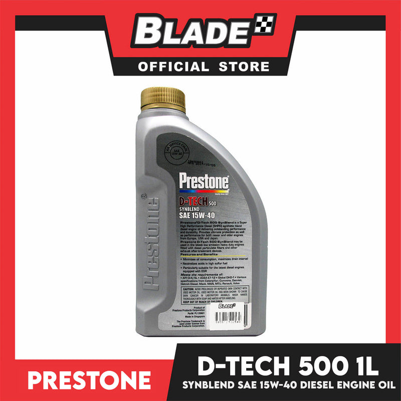Prestone D-Tech 500 Synthetic Blend SAE 15W-40 1L