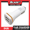 Dub Car Charger Dual USB 2.1A Auto-ID DL-219 (White) for Android and iOS