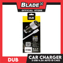 Dub Car Charger Dual USB 4.2A Auto-ID C403 (Grey) for Samsung, Xiaomi, Huawei, Vivo, Oppo, LG & Lenovo