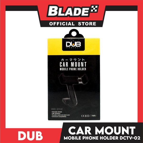 Dub Car Mount Mobile Phone Holder DCTV-02 (Black), Air Vent Clip Holder, Universal Long Arm Hands-Free Cradle