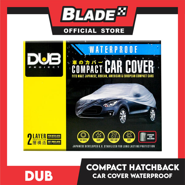 Dub Car Cover Hatchback Waterproof w/ Storage Bag Fits for Toyota Wigo, Yaris, Honda Brio, Jazz, Mazda 2, Suzuki Celerio, Swift, Mitsubishi Mirage
