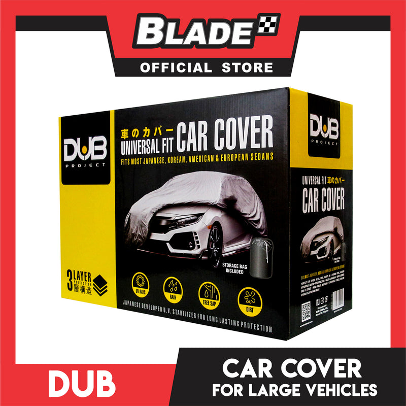 Dub Car Cover Water Resistant Large (Grey) Indoor Dustproof, UV Resistant Cover, Scratch Resistant