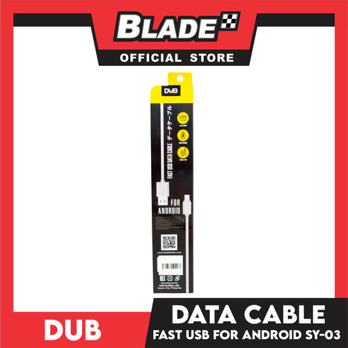 Dub Data Cable Fast USB 2.1A Max 1000mm SY-03 (White) for Android Samsung, Xiaomi, Huawei, Vivo, Oppo, LG & Lenovo