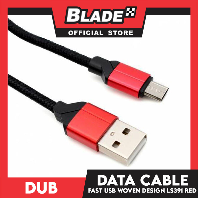 Dub Data Cable LS391 (Red) 2.4A Micro USB Fast USB 1000mm for Android