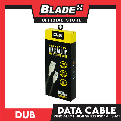Dub Data Cable Zinc Alloy High-Speed USB 2.4A LS-411 1000mm (Blue) for Android