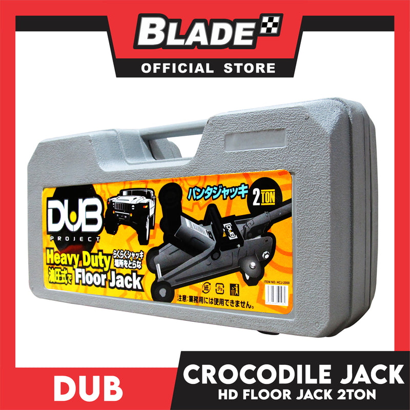 Dub Hydraulic Floor Jack Crocodile Jack 2 Ton with Case (Silver)