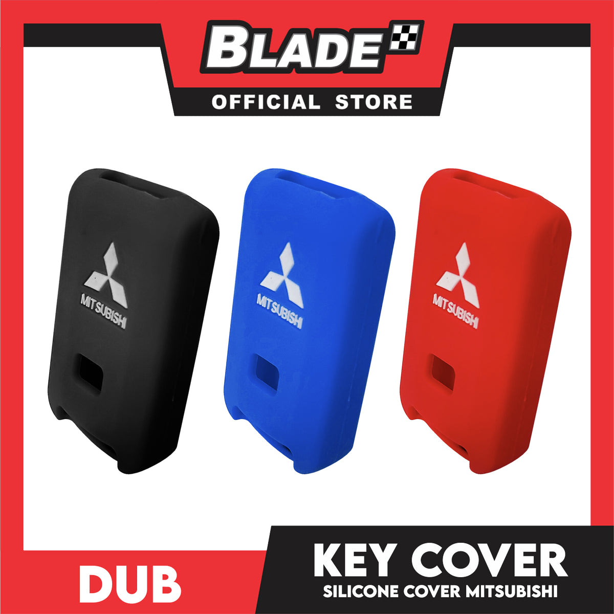 Dub Silicone Key Cover Case With 3 Button Holes Compatible For Mitsubishi (Assorted Colors) Protecting Key Case Cover