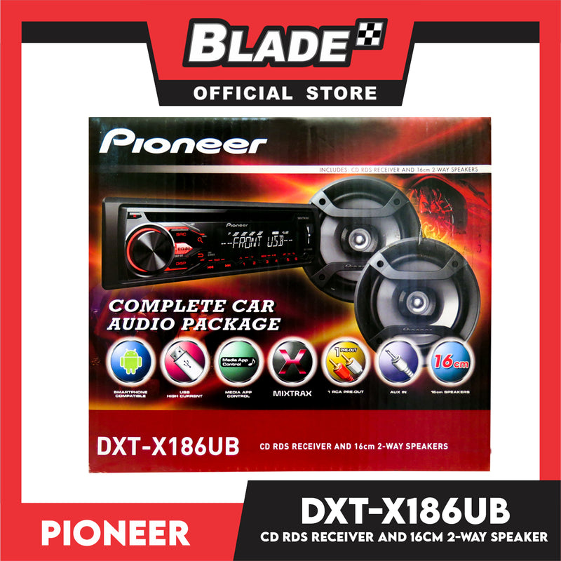 Pioneer DXT-X186UB Complete Car Audio Package Car Speaker & CD RDS Receiver