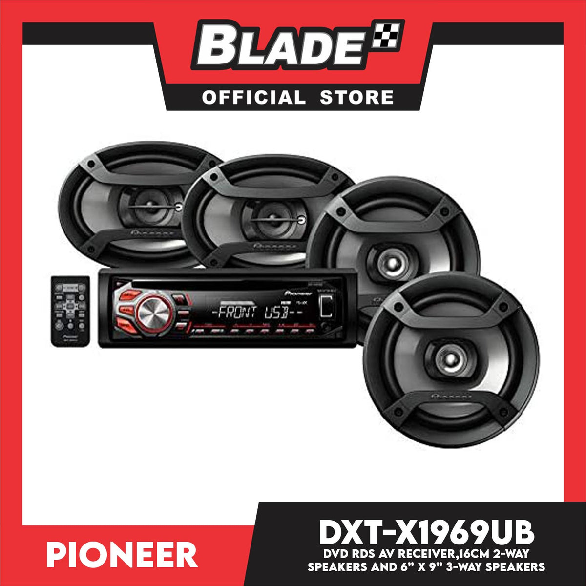 Pioneer DXT-X1969UB Complete Car Audio Package
