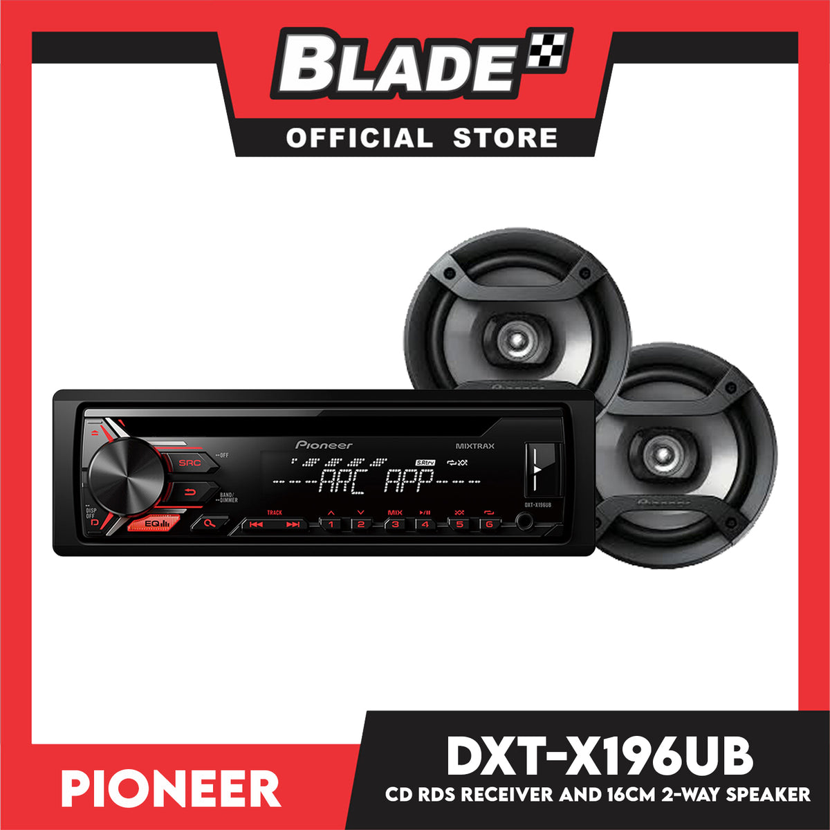 Pioneer DXT-X196UB CD RDS Receiver and 16cm 2-Way Speakers Package